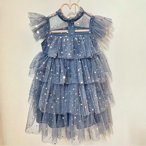 Toddler Girl Stardust & Glitter Slate Blue Tulle Princess Dress |  Size 2-3Y - Picture 4 of 15